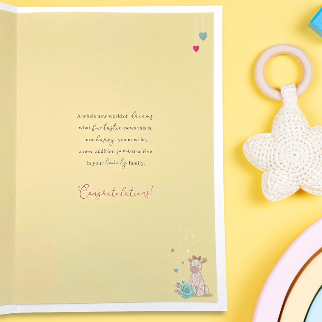 Inside image with yellow insert and heartfelt verse