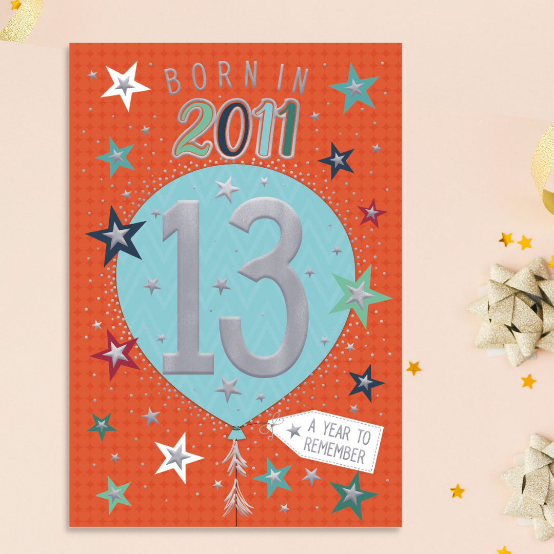 Born In 2011 13th Birthday Card