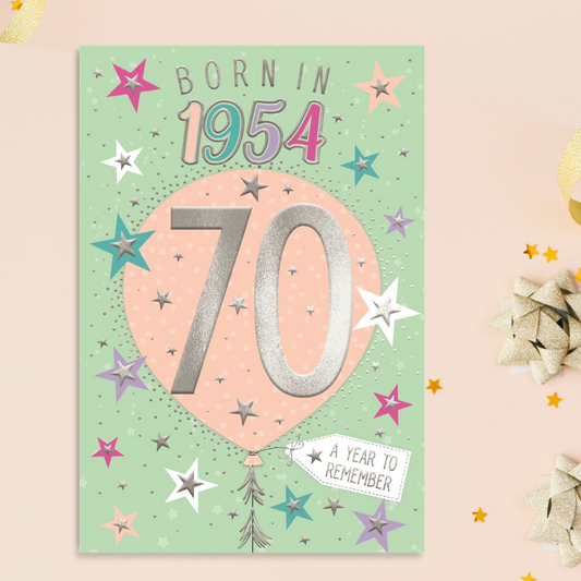 Born In 1954 70th Birthday Card