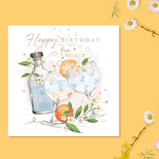 Blush Birthday Card - Let The Fun Be Gin Card