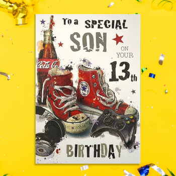 Son 13th Birthday Card - Graffix Gamer & Headphones