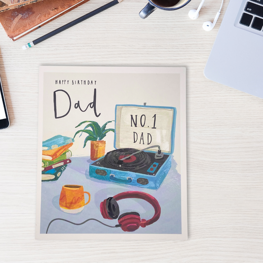 Dad Birthday Card - No. 1 Record Player