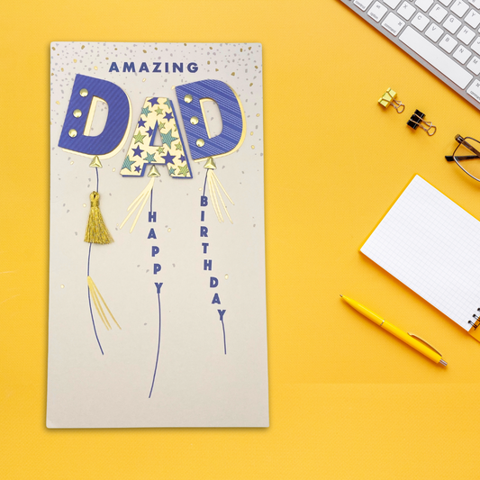 Dad Birthday Card - Decoupage Dad Balloons