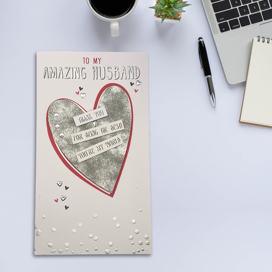 Husband Birthday Card - Decoupage Heart