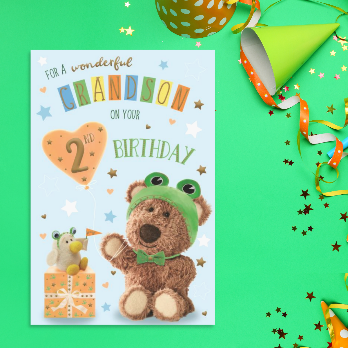 Grandson 2nd Birthday Card - Barley Bear – The Celebration Store