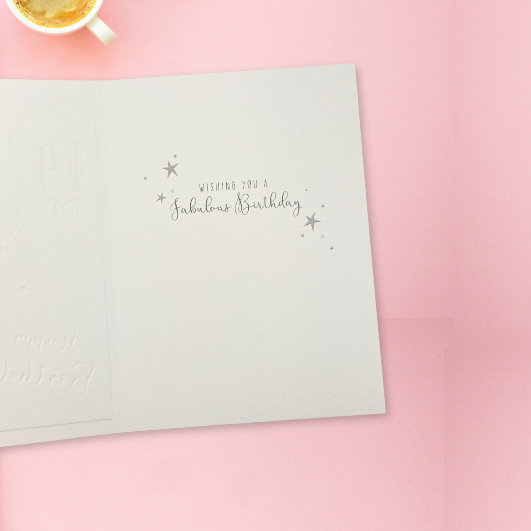 14th Birthday Card - Balloons & Stars