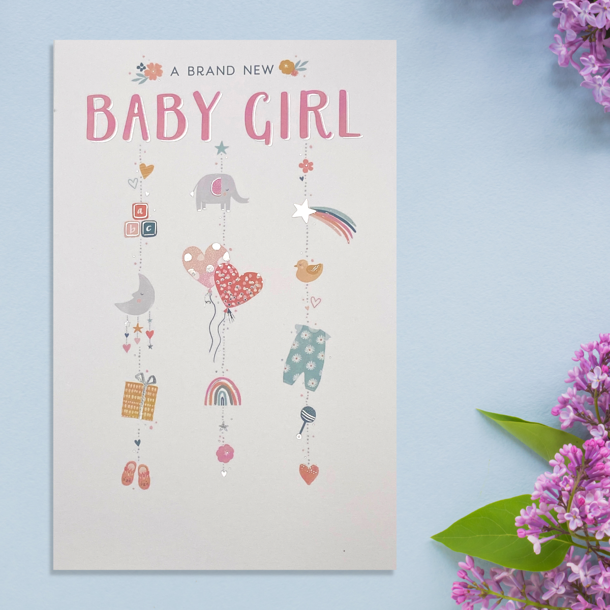 Baby Girl Card - Simply Precious A New Baby Girl