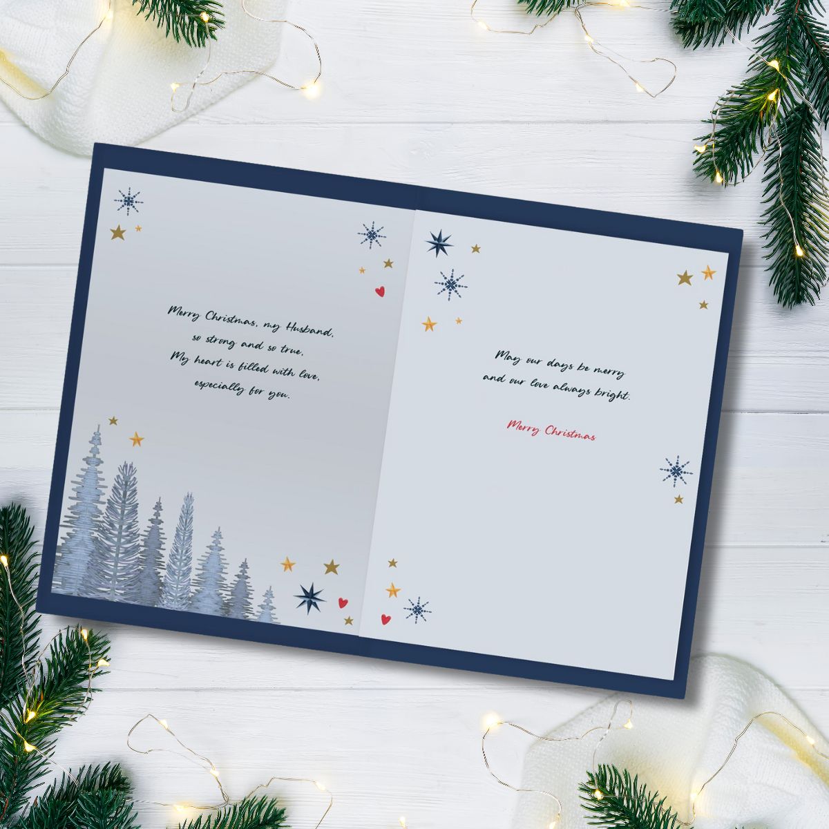 Husband Christmas Card - Large Santa Sleigh