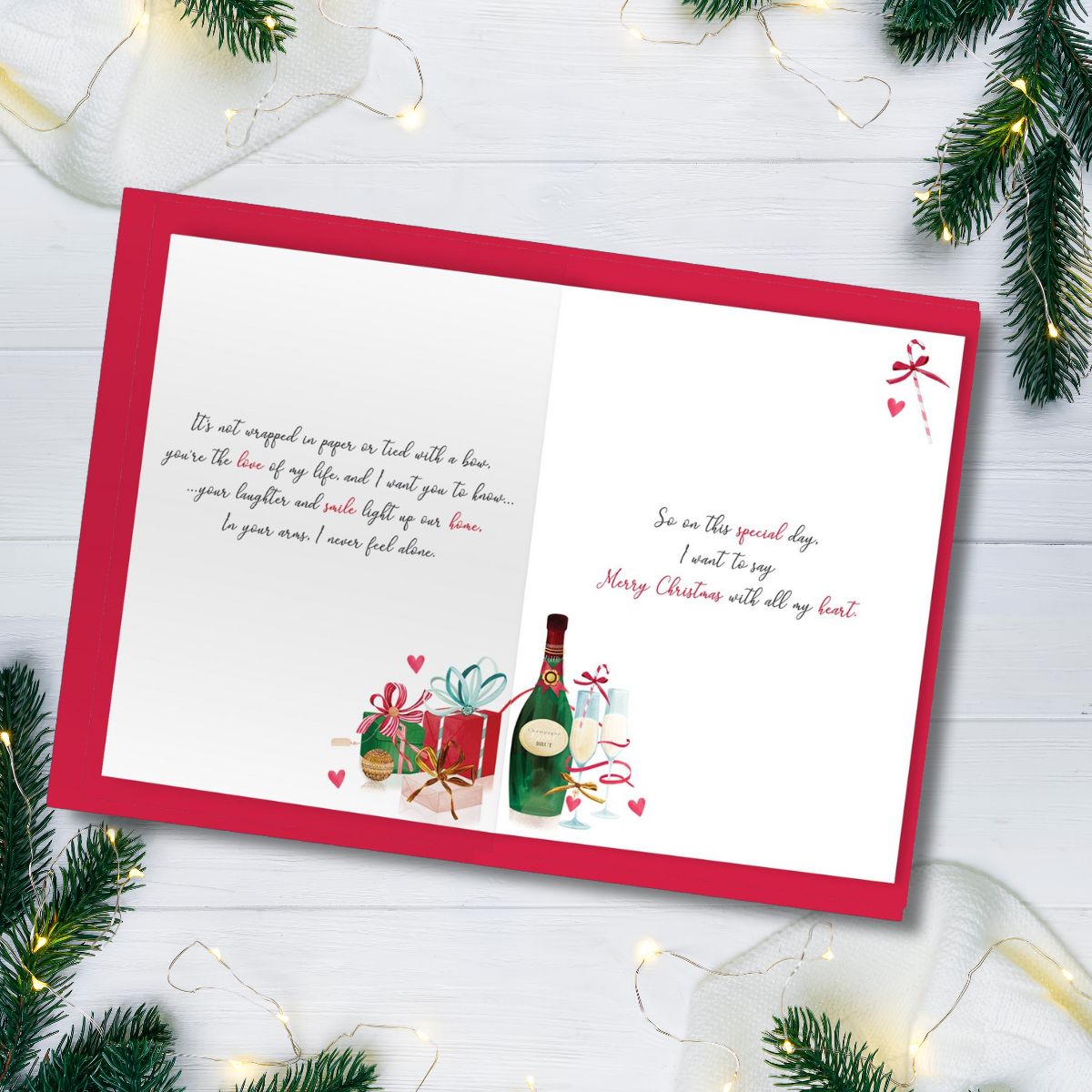 Wife Christmas Card - Large Champagne Brut