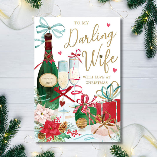 Wife Christmas Card - Large Champagne Brut