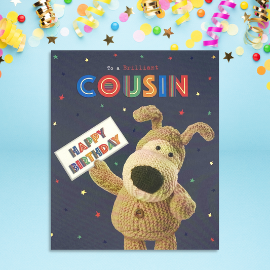 Cousin Boofle Bear Birthday Card Displayed In Full