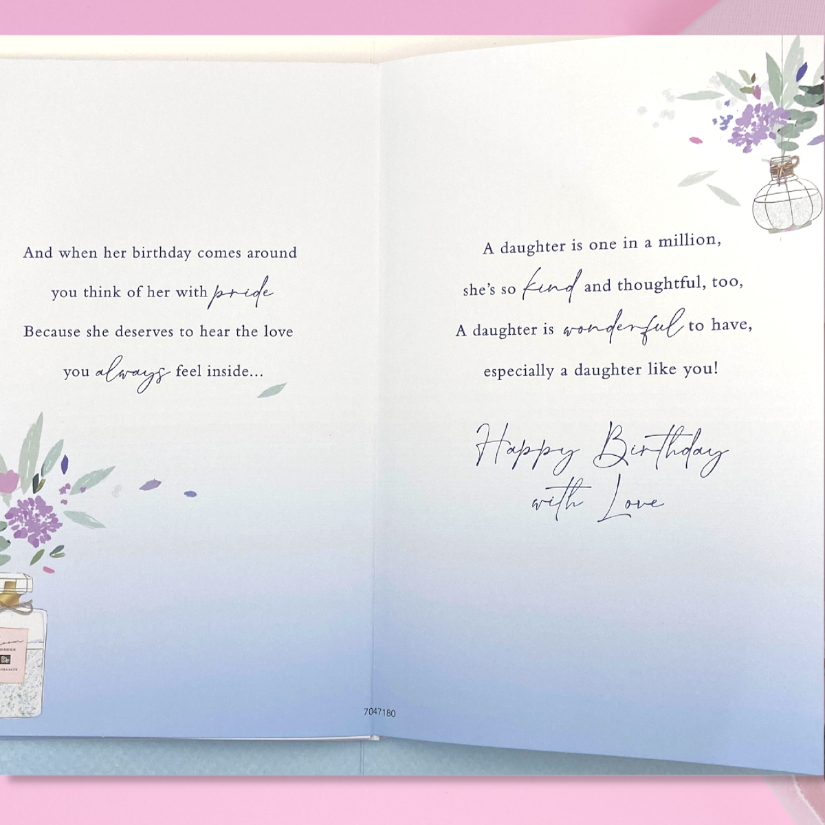 Final two pages with loving words and floral graphics