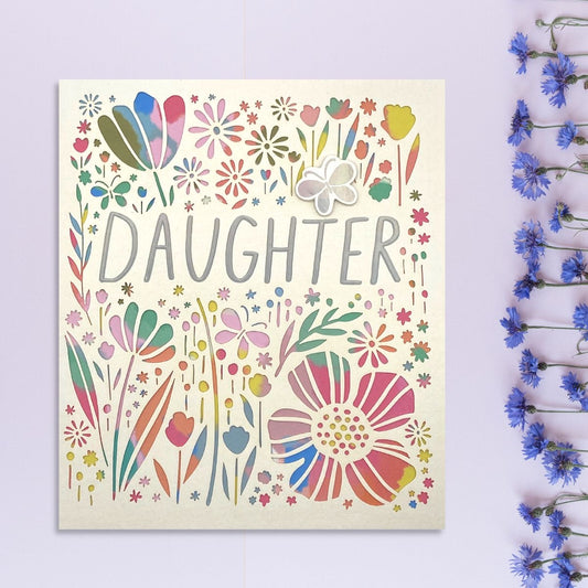 Daughter Laser Cut Birthday Design Displayed In Full