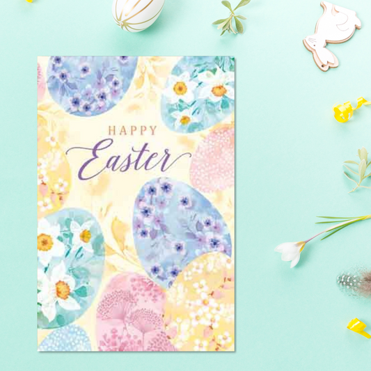 Pack Of 4 Easter Cards Featuring Border Of Eggs