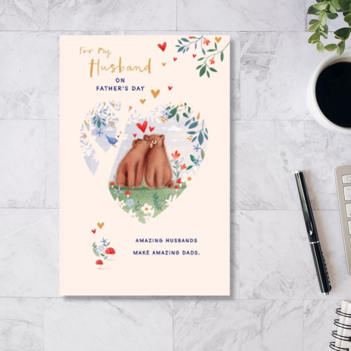 Husband Father's Day Card - Cute Bears