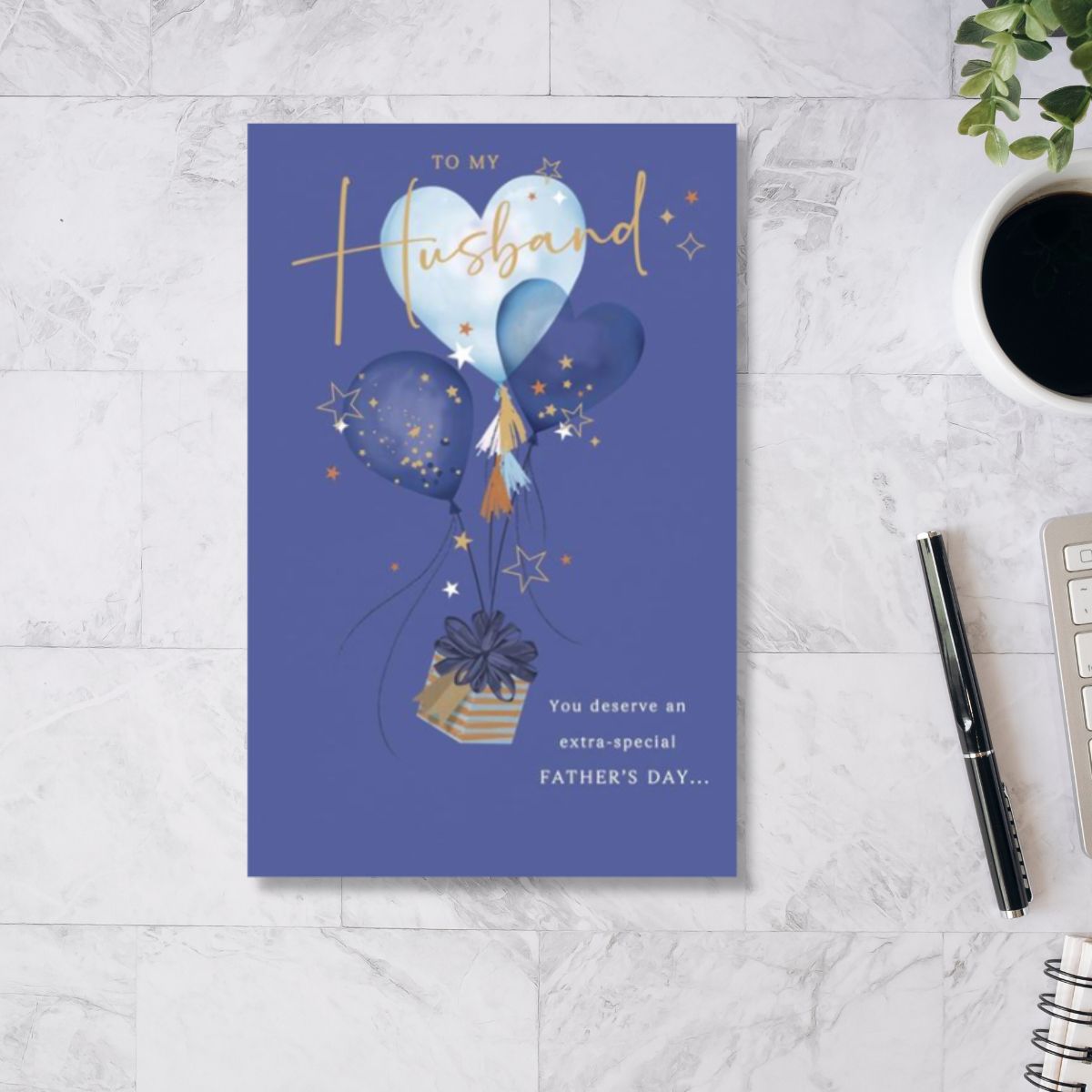 Husband Father's Day Card - Heart Balloons