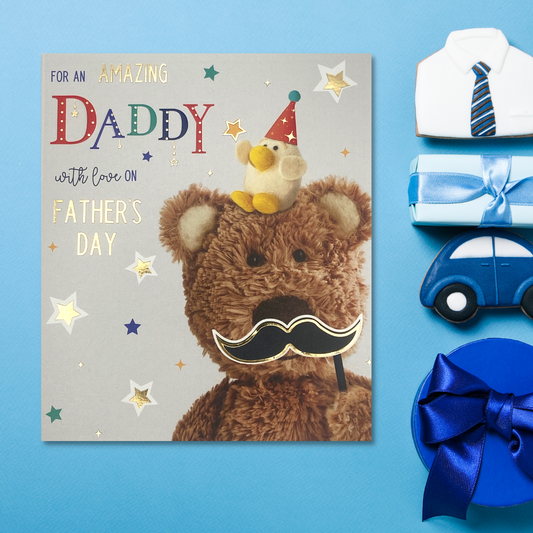 Father's Day Card Daddy - Barley Bear Moustache