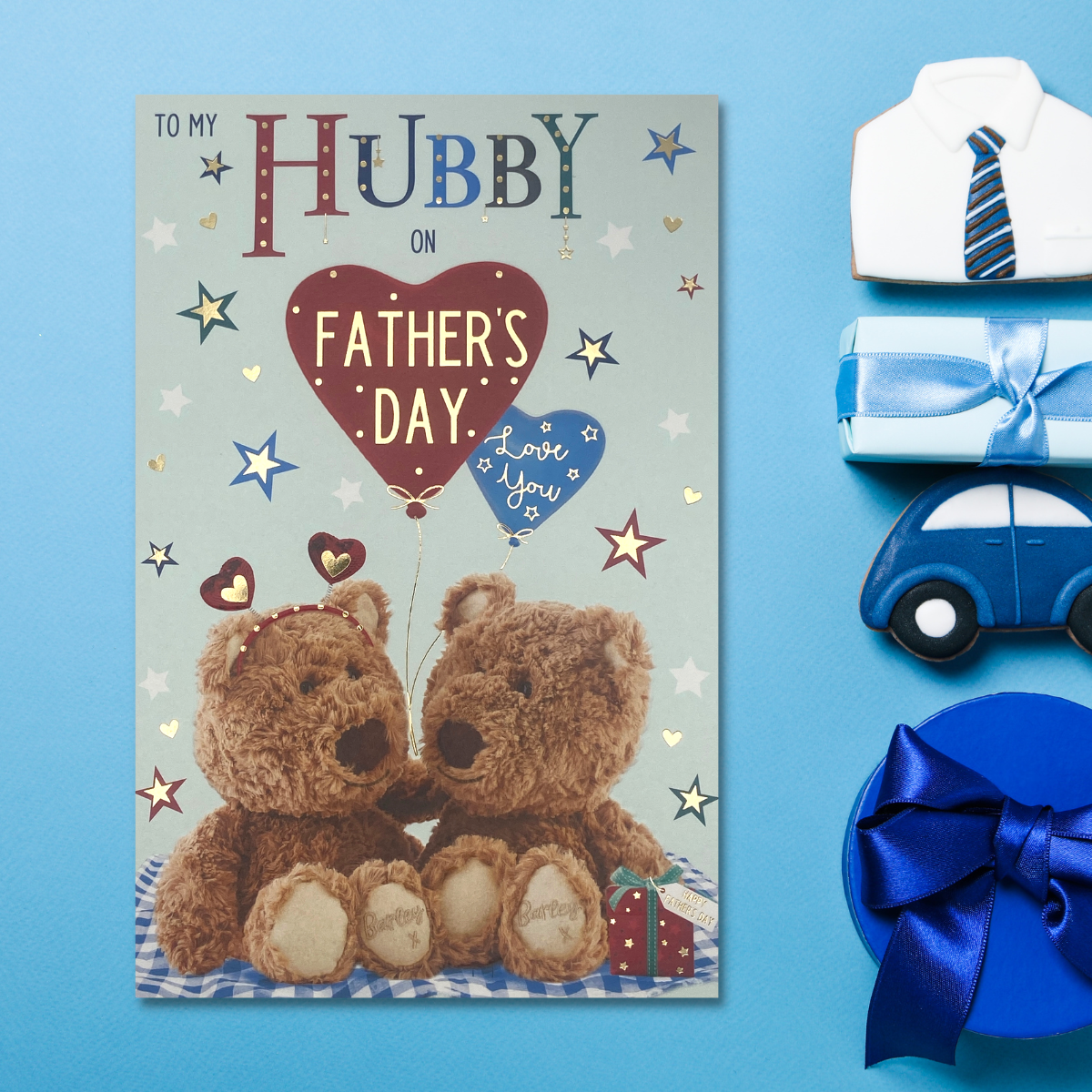 Father's Day Card Hubby - Barley Bear Balloons