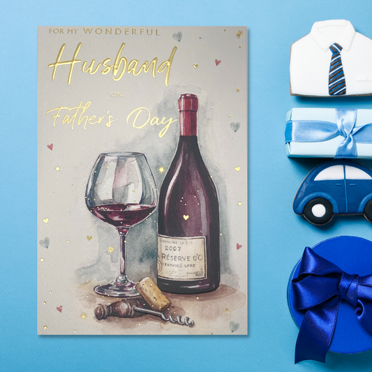Father's Day Card Husband - Just For You Wine