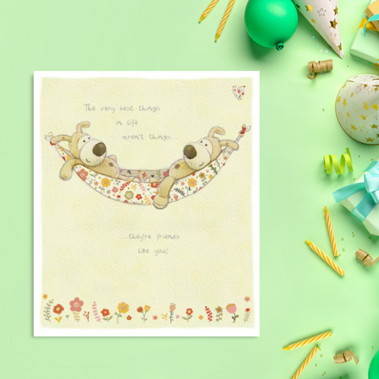 Boofle Bear Greeting Card Design Displayed In Full