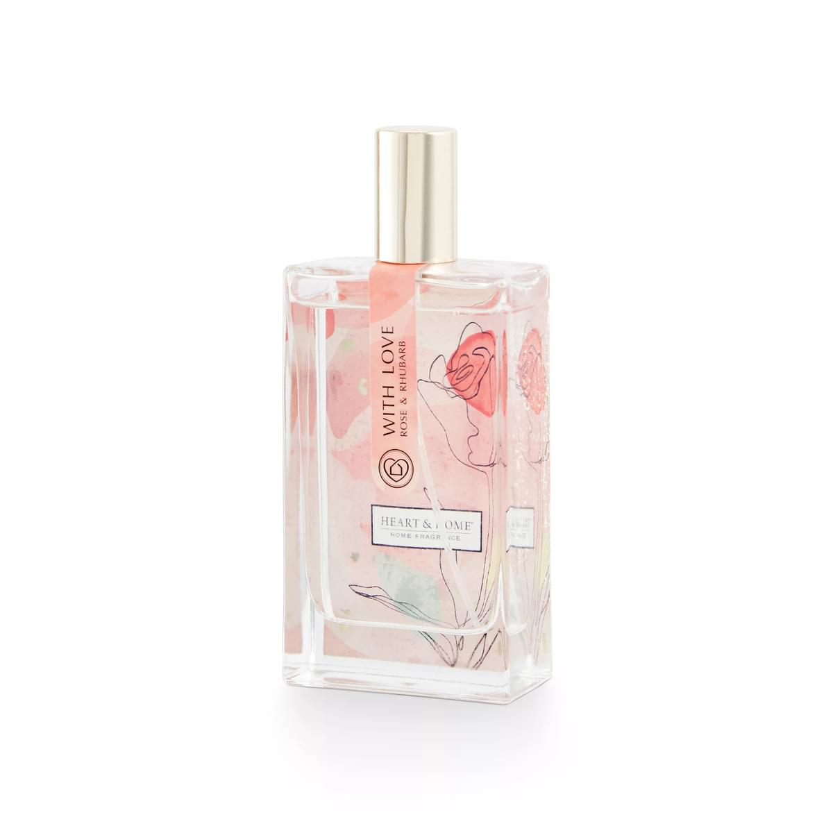 rectangular floral glass perfume style fragrance room spray bottle