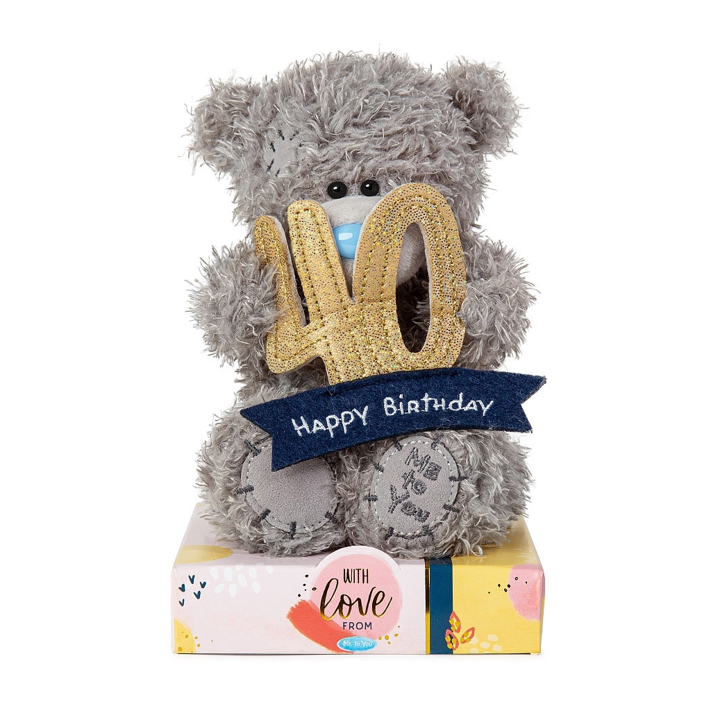 Tatty Teddy with 40th Numbers on base plinth