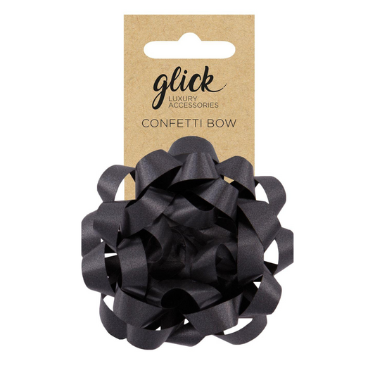 Black confetti bow