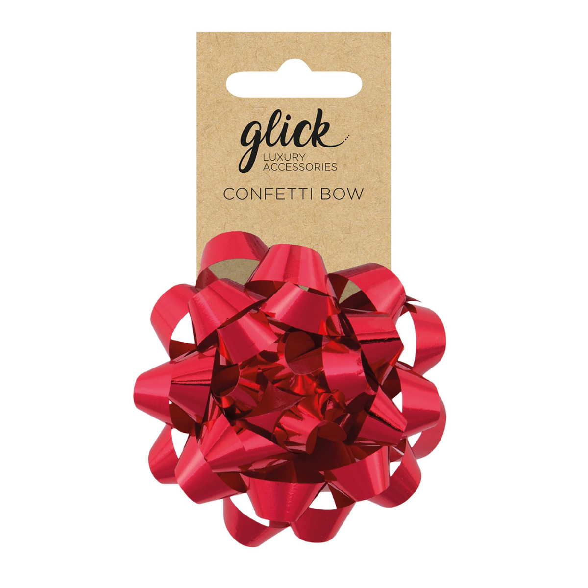 Metallic red confetti bow