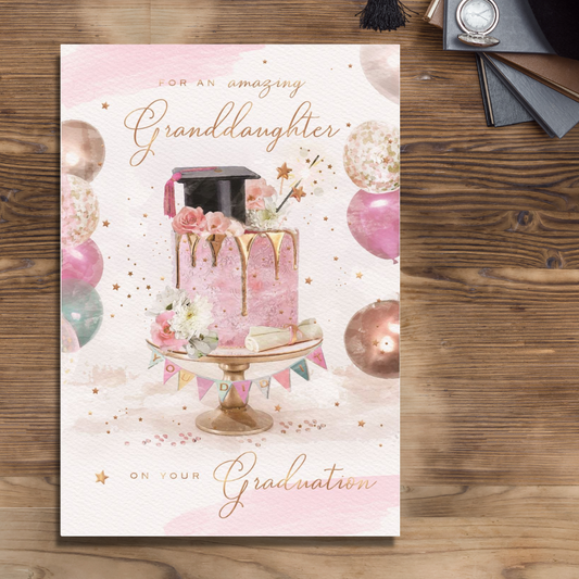 Granddaughter Graduation Card - Brighstone Cake & Mortar Board