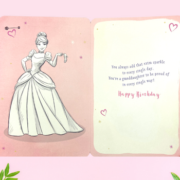 Granddaughter Birthday Card - Disney Princesses Badge