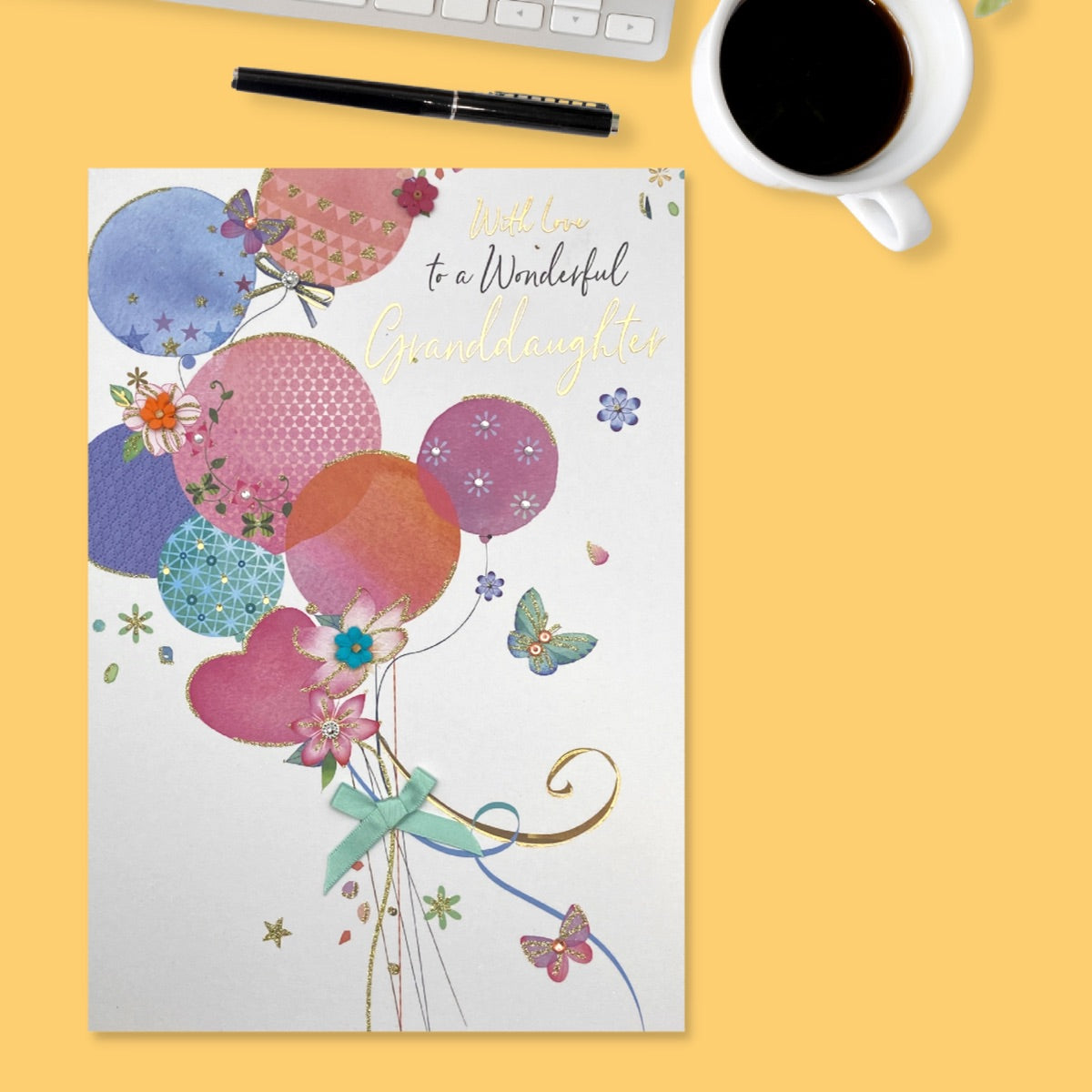 Granddaughter Lge Balloon Greeting Card Displaying Page 1