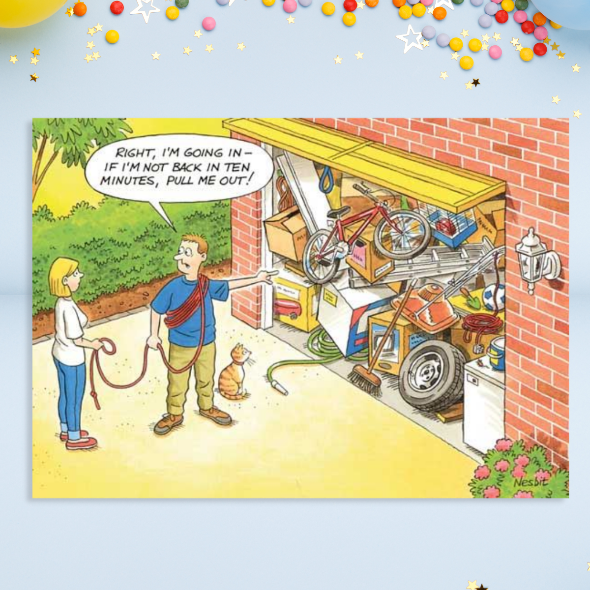 The Funny Side Of Life Birthday Card - The Garage