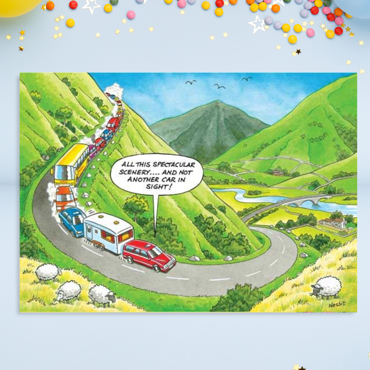 The Funny Side Of Life Birthday Card - Traffic Jam