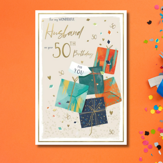 Husband 50th Birthday Card - Sparkle & Shine