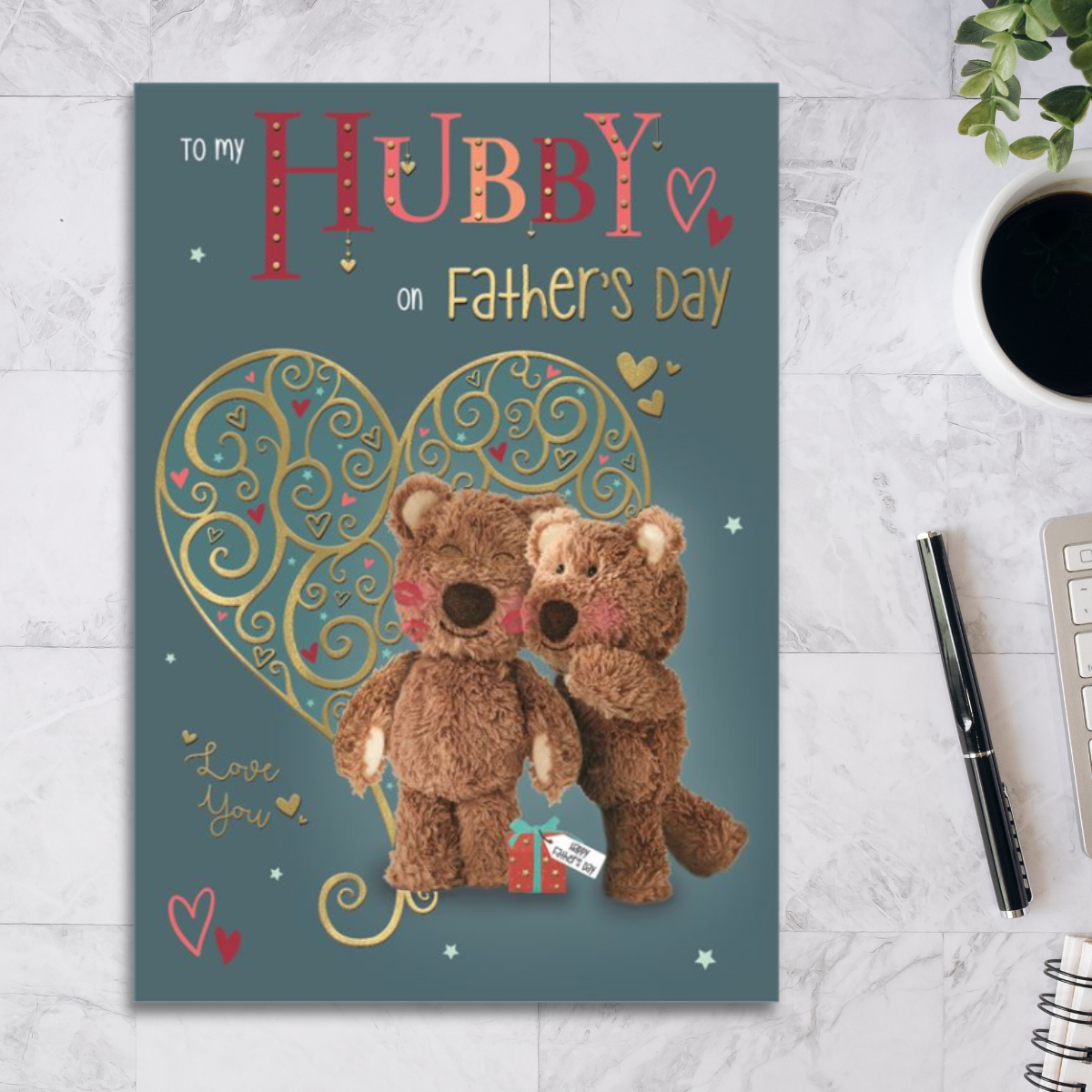 Husband Father's Day Card - Hubby Barley Bear