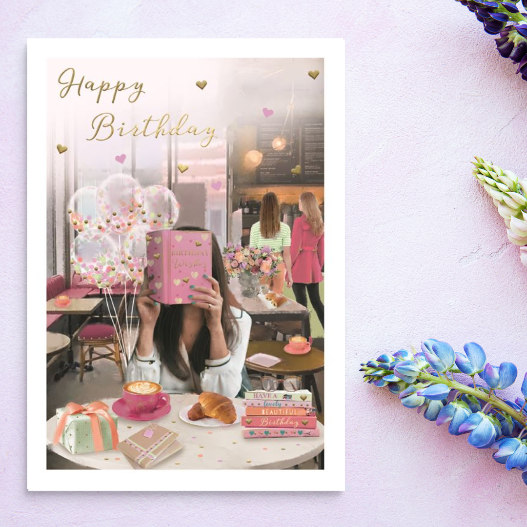 Essence Birthday Card - Books & Café