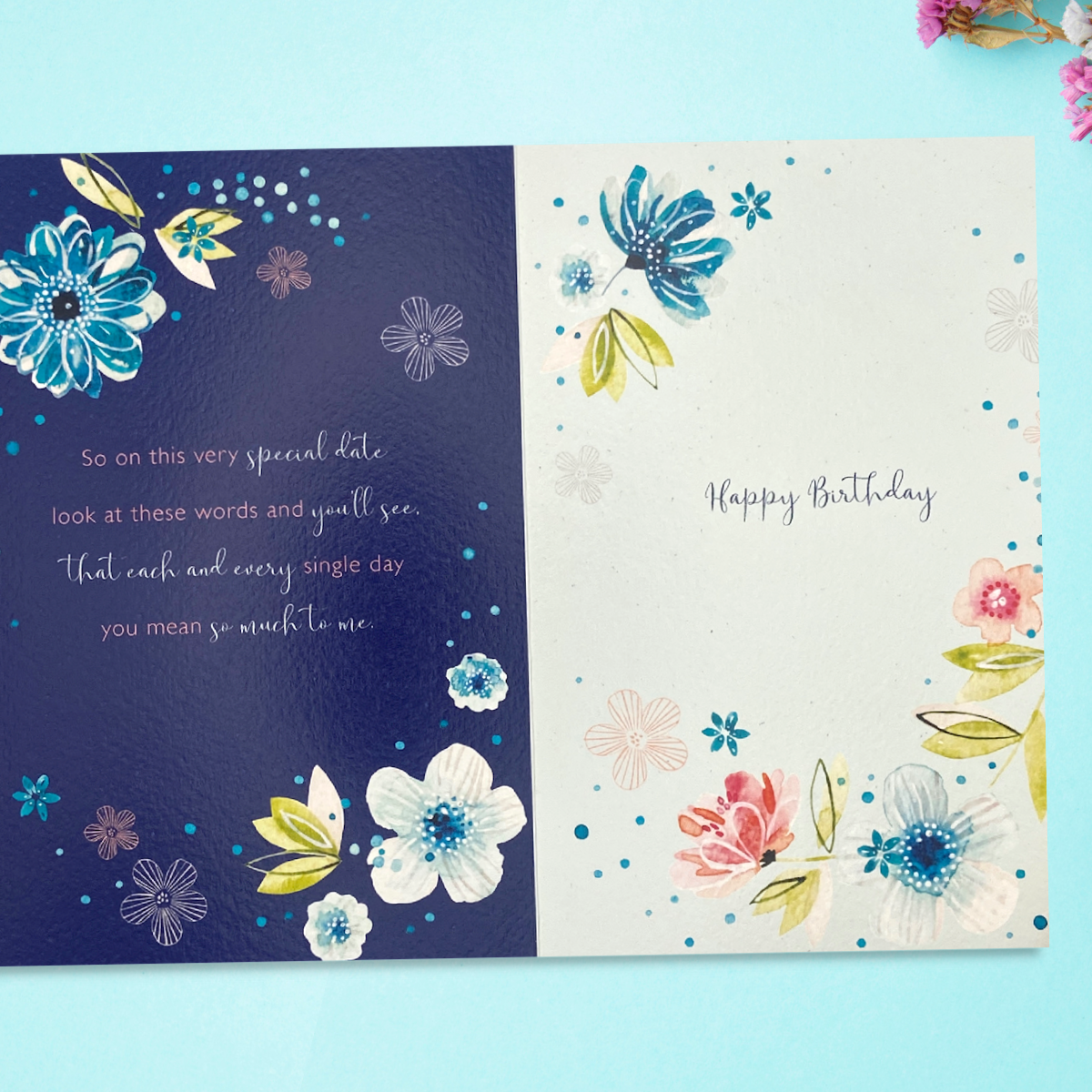 Last two pages with floral decoration and verse