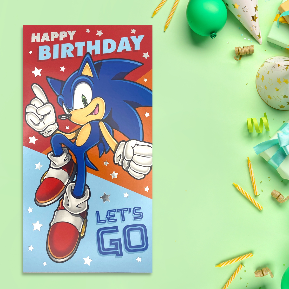 Sonic The Hedgehog Greeting Card Displayed In Full