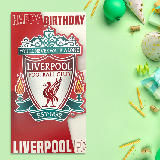 Liverpool FC Greeting Card Displayed In Full