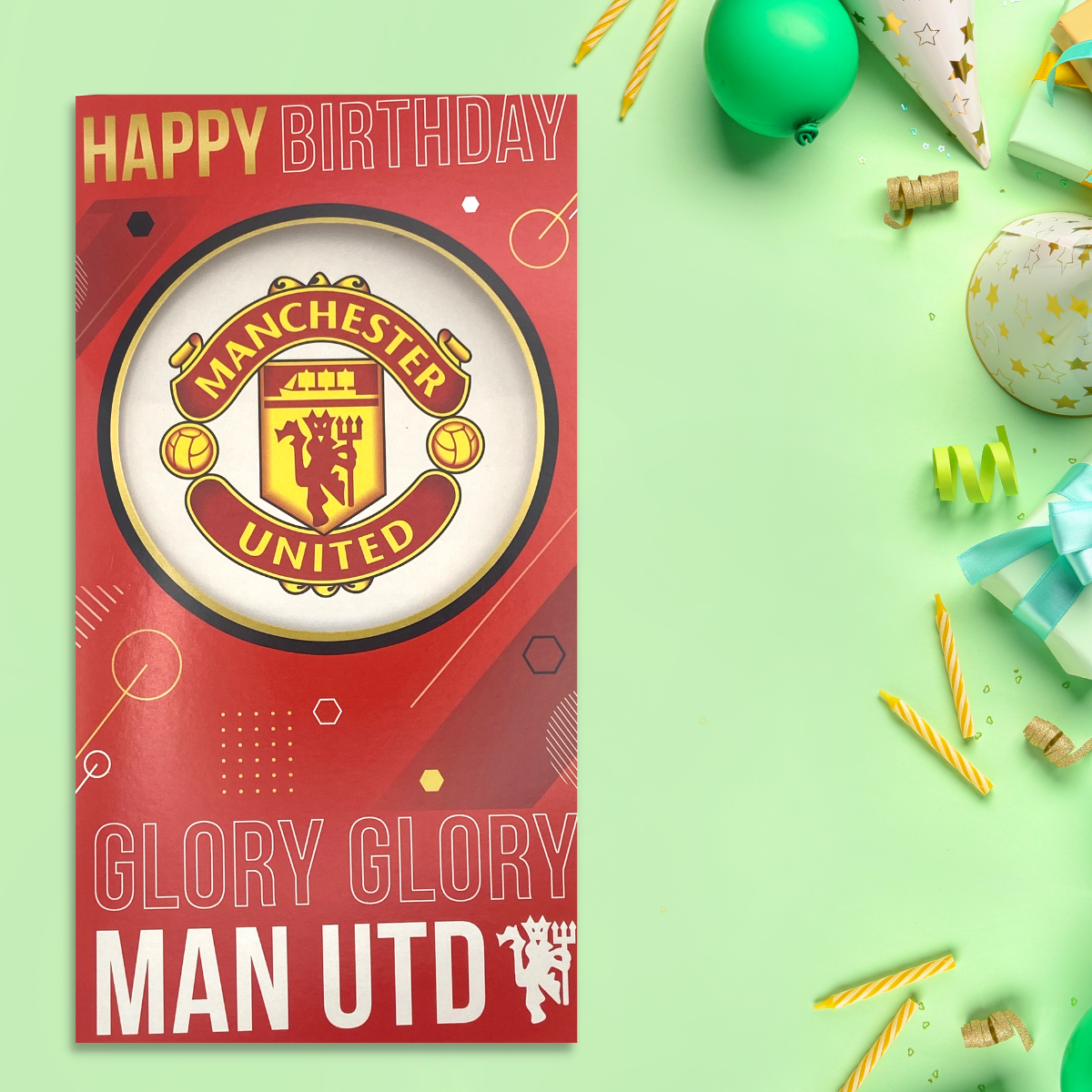 Manchester United Greeting Card Displayed In Full