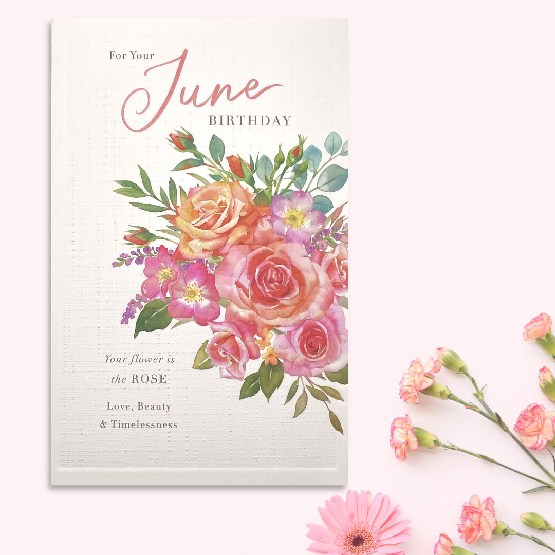 June Birthday Card Displayed In Full