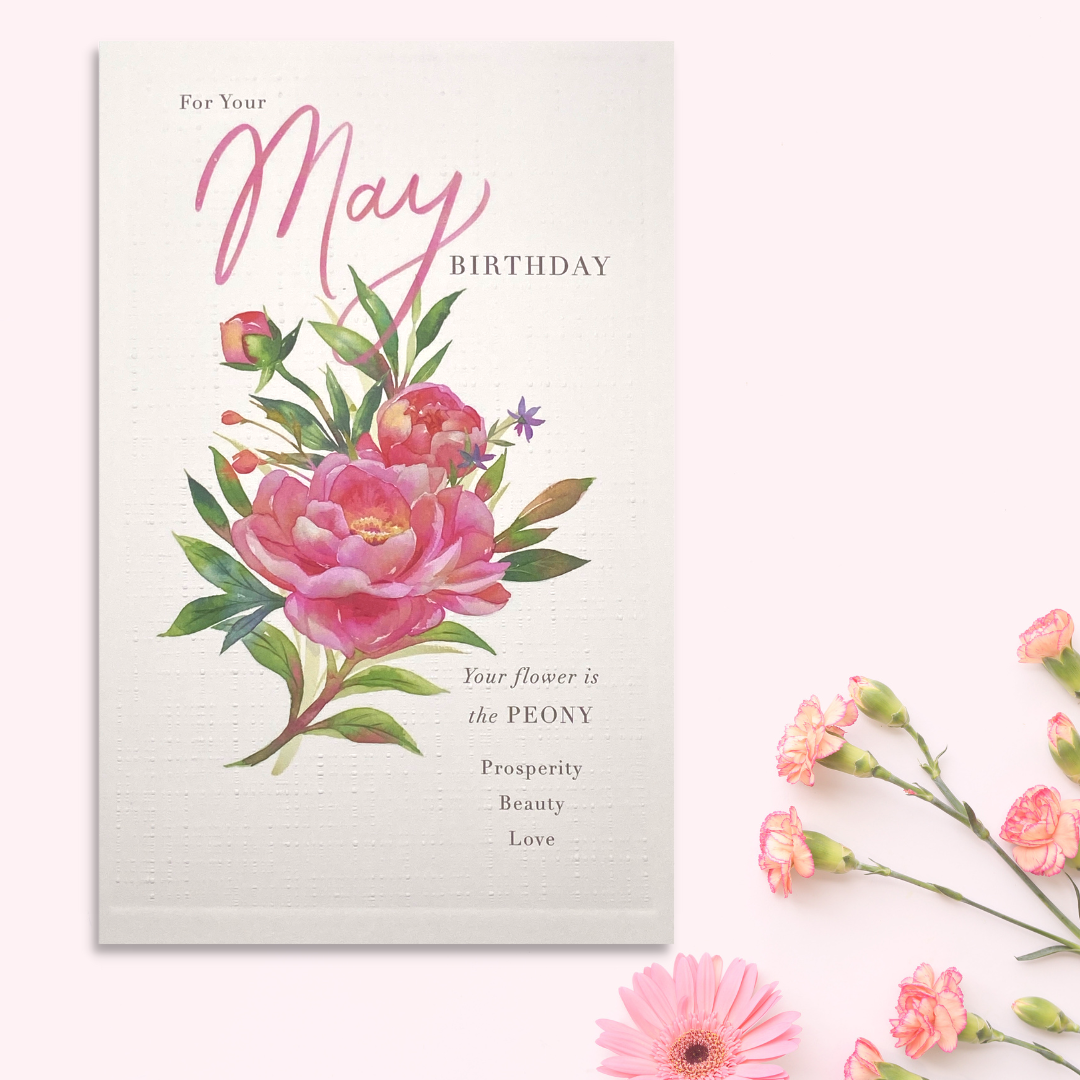May Birthday Card Displayed In Full
