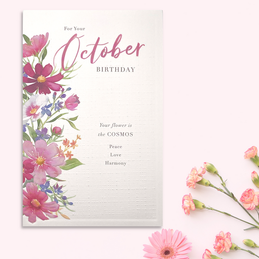 October Month Card Displayed In Full