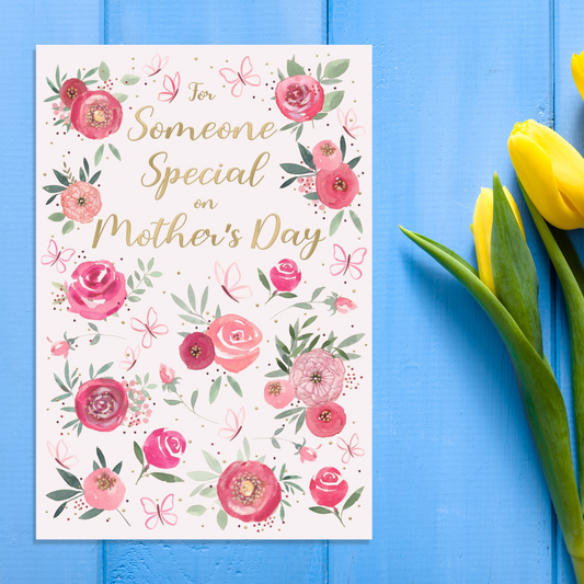 Pink Roses Themed Someone Special Mother's Day Card