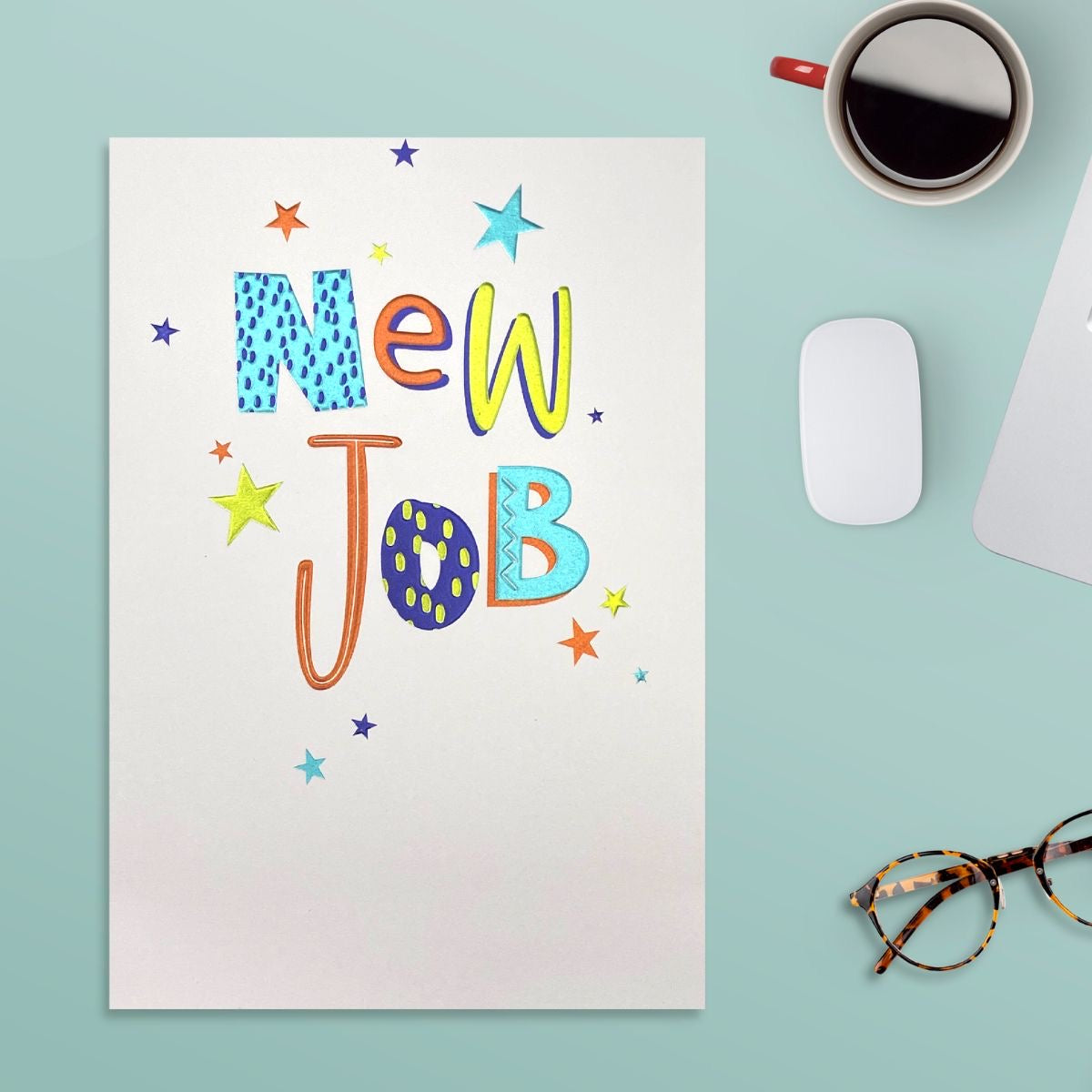 New Job Greeting Card Displayed In Full