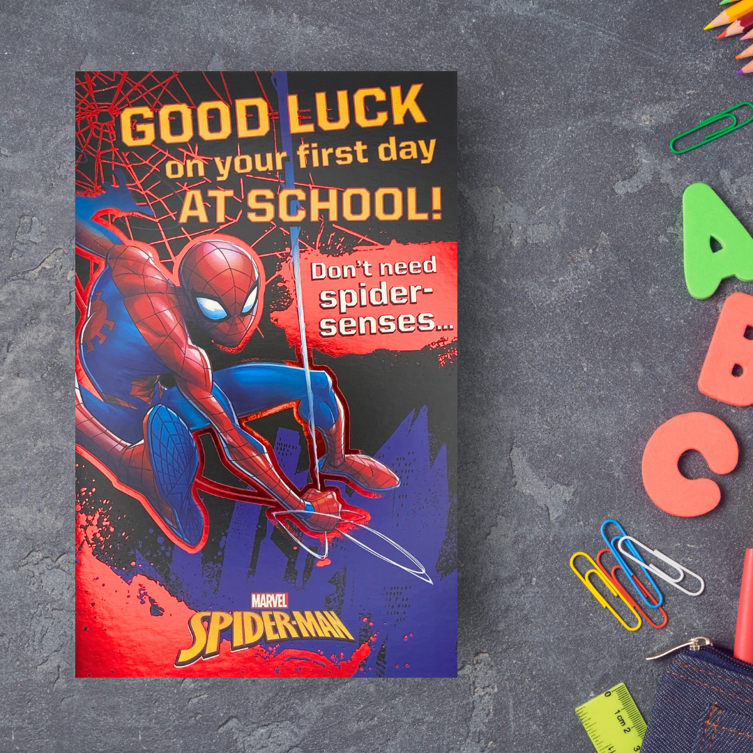 Good Luck In New School Card - Marvel Spiderman