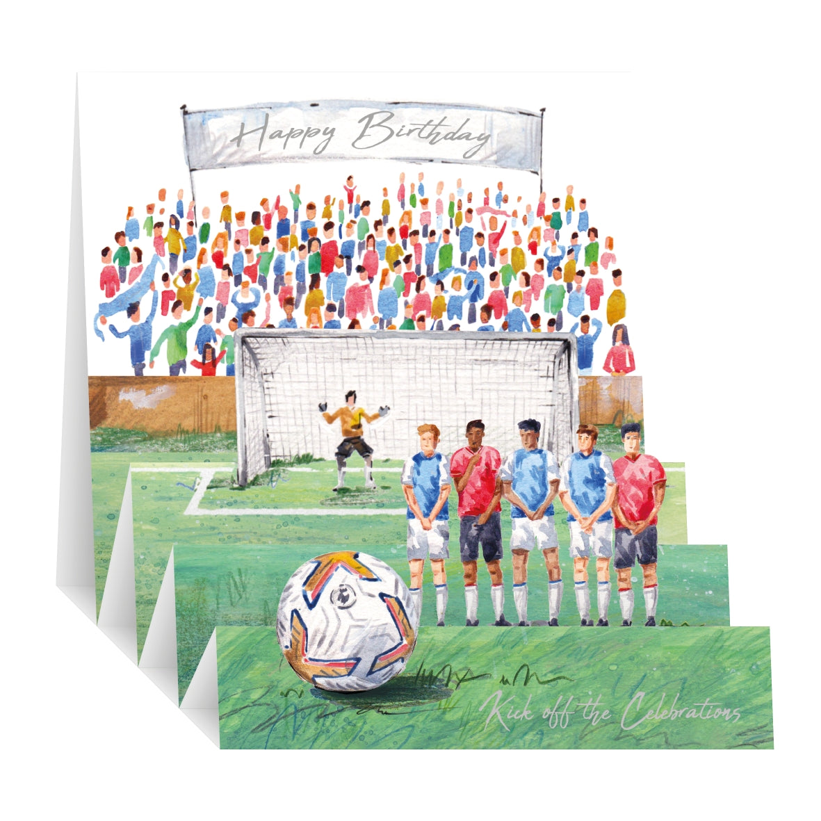 Zig Zag Pop Up Birthday Card - Football