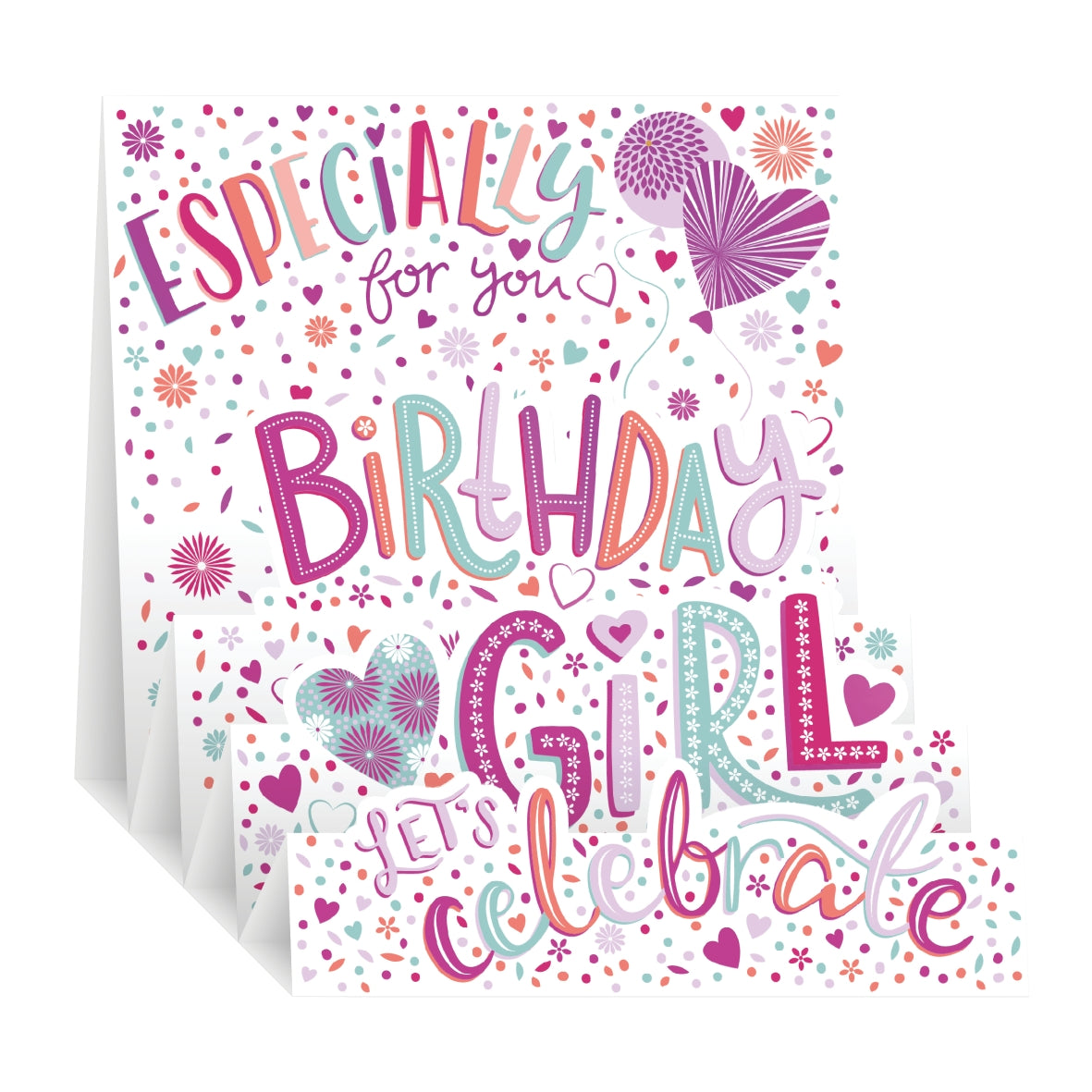 Zig Zag Pop Up Birthday Card - Birthday Girl