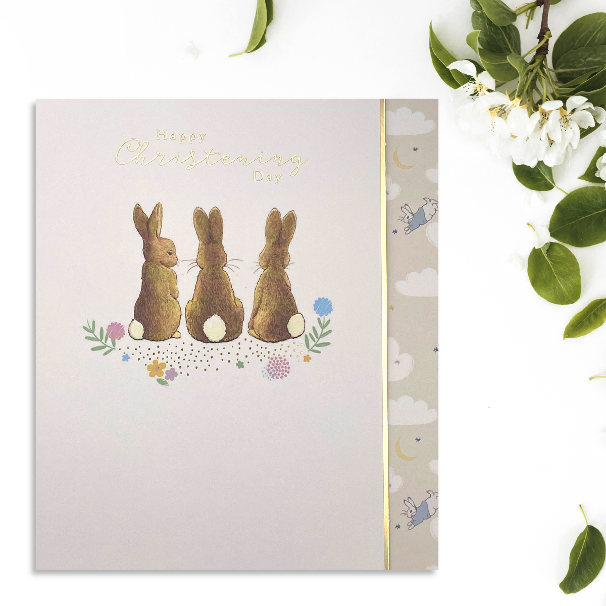 Christening Card - Peter Rabbit Cute Bunnies