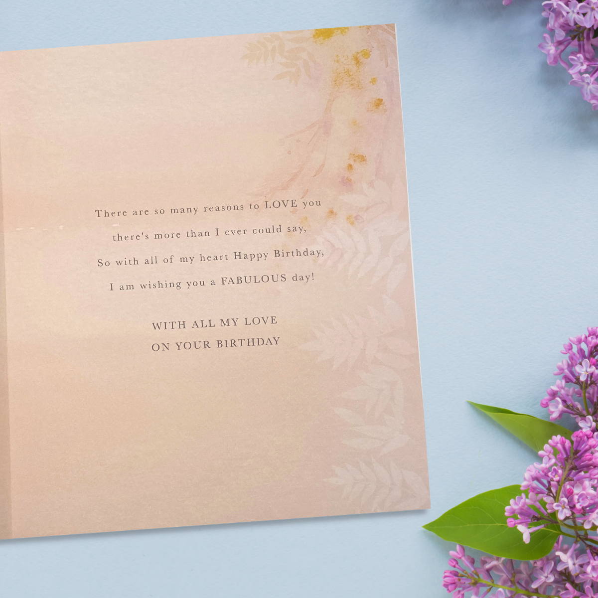 Inside image with full colour print and verse